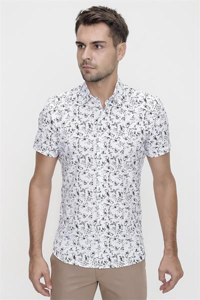 G 1474 Slim Fit Beyaz Spor Gömlek