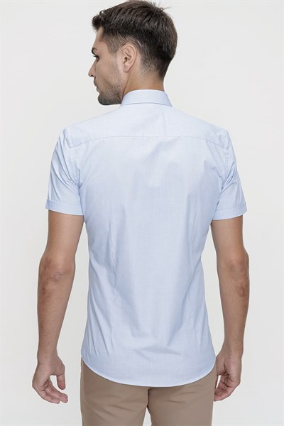 G 1474 Slim Fit Mavi Spor Gömlek