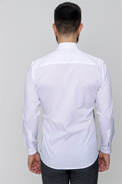 Slim Fit Önü Desenli Spor Füme Gömlek G 1481