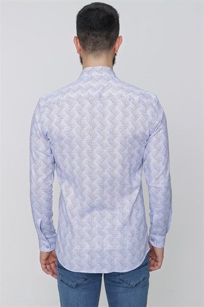 G 1488 Slim Fit Mavi Spor Gömlek