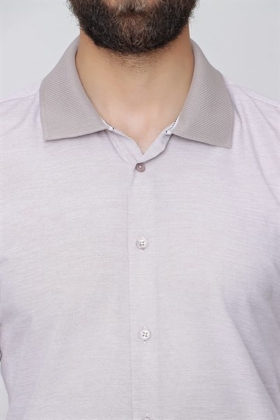 G 1491 Slim Fit Bej Spor Gömlek