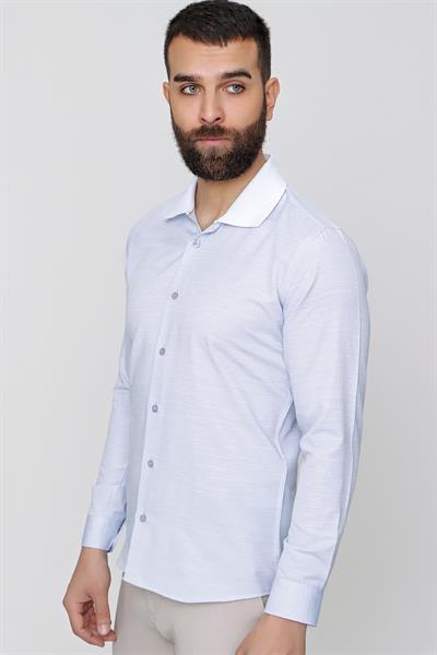 G 1491 Slim Fit Koyu Mavi Spor Gömlek