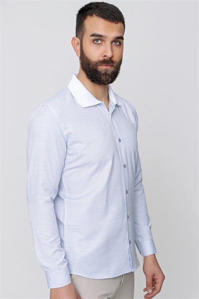 G 1491 Slim Fit Koyu Mavi Spor Gömlek