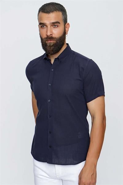 G 1510 Slim Fit Lacivert Spor Gömlek