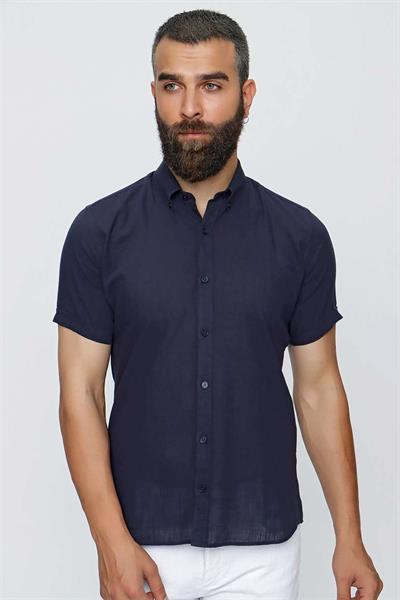 G 1510 Slim Fit Lacivert Spor Gömlek