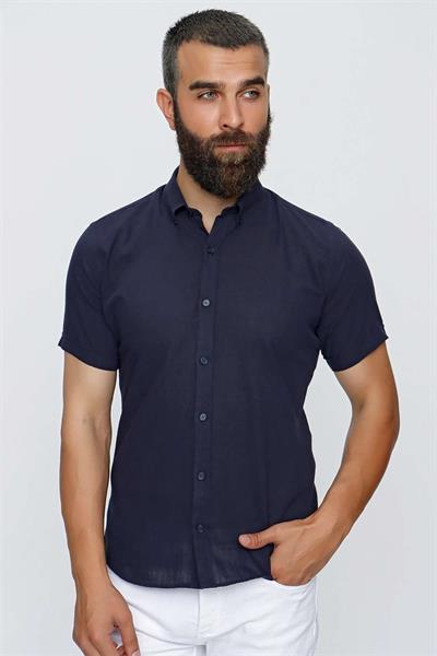 G 1510 Slim Fit Lacivert Spor Gömlek