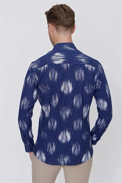 G 1515 Slim Fit Lacivert Spor Gömlek