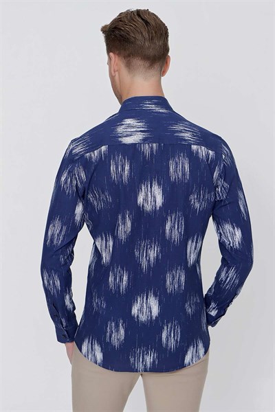 G 1515 Slim Fit Lacivert Spor Gömlek