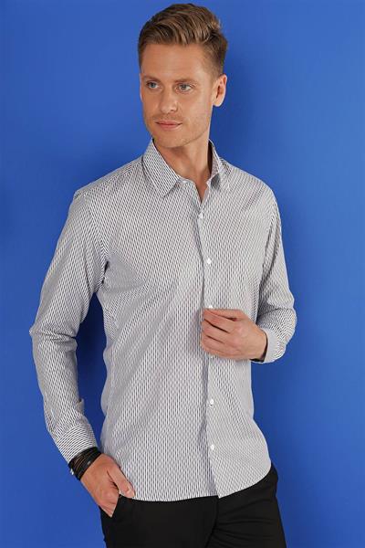G 1519 Slim Fit Beyaz Spor Gömlek