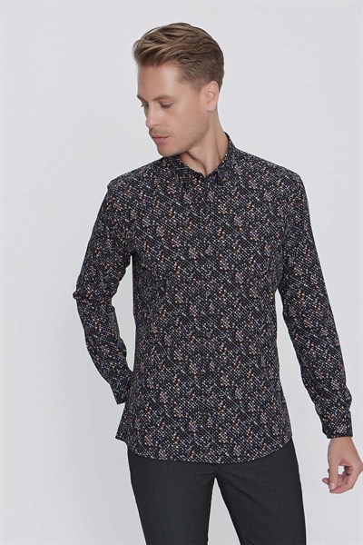 G 1520 Slim Fit Siyah Spor Gömlek