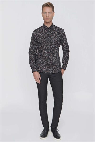 G 1520 Slim Fit Siyah Spor Gömlek