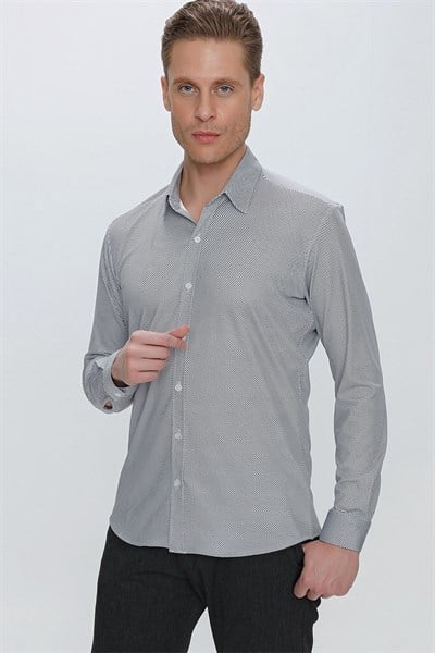 G 1526 Slim Fit Beyaz Spor Gömlek