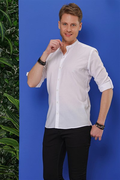 G 1530 Slim Fit Beyaz Spor Gömlek