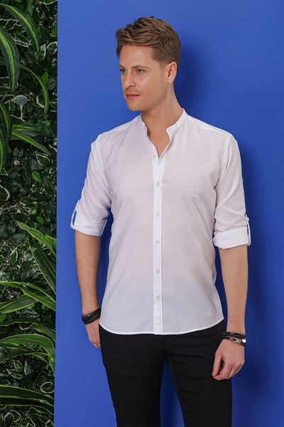 G 1530 Slim Fit Beyaz Spor Gömlek