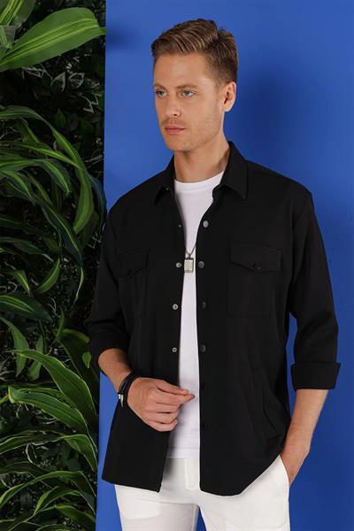 G 1534 Slim Fit Siyah Klasik Gömlek