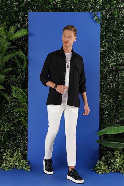 G 1534 Slim Fit Siyah Klasik Gömlek