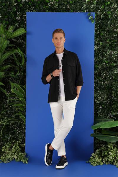 G 1534 Slim Fit Siyah Klasik Gömlek