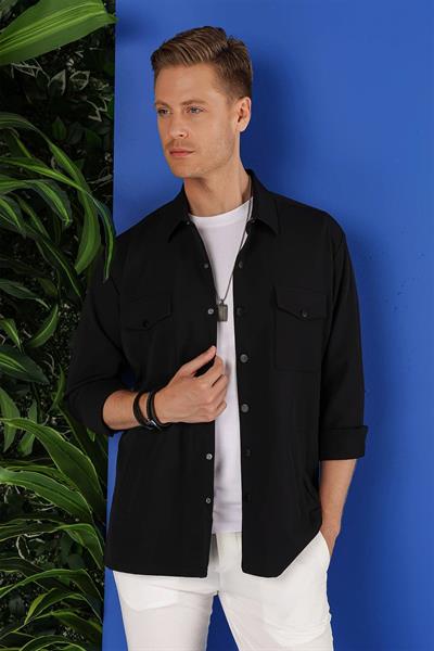 G 1534 Slim Fit Siyah Klasik Gömlek
