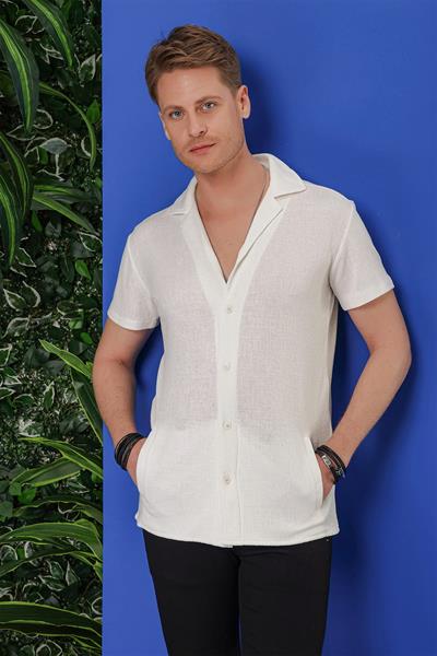 G 1535 Slim Fit Beyaz Klasik Gömlek