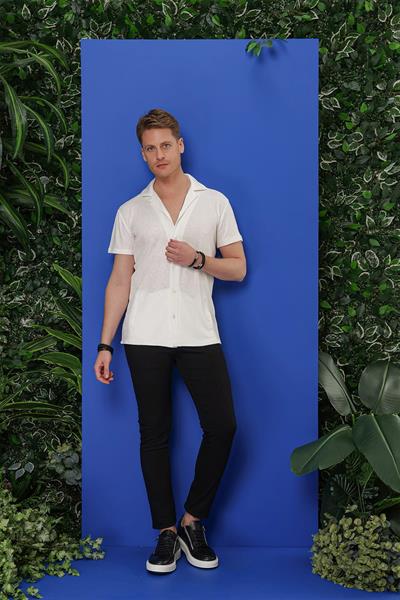 G 1535 Slim Fit Beyaz Klasik Gömlek