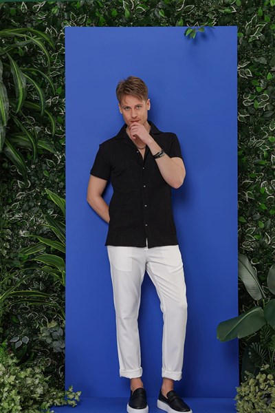 G 1535 Slim Fit Siyah Klasik Gömlek