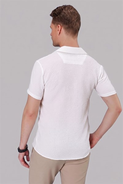 G 1536 Slim Fit Beyaz Klasik Gömlek