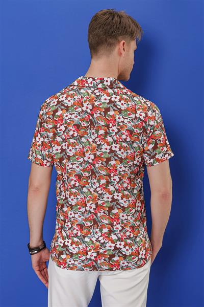 G 1537 Slim Fit Kahve Klasik Gömlek