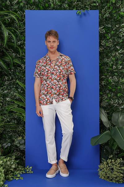 G 1537 Slim Fit Kahve Klasik Gömlek