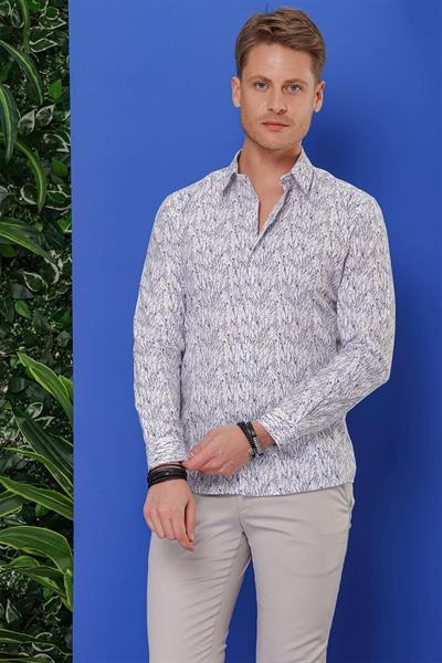 G 1540 Slim Fit Beyaz Klasik Gömlek