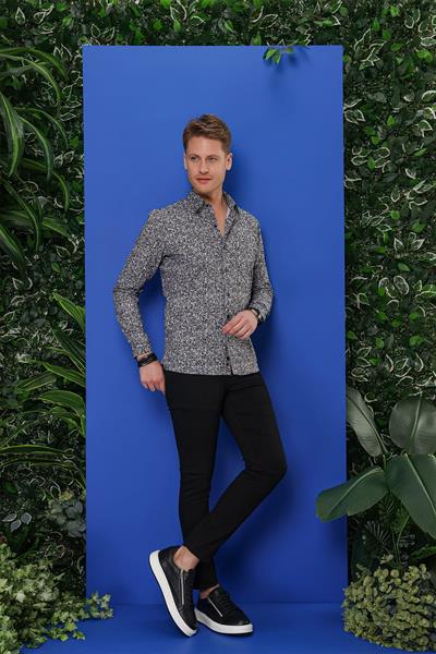 G 1541 Slim Fit Siyah Klasik Gömlek
