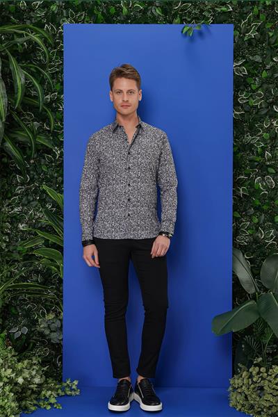 G 1541 Slim Fit Siyah Klasik Gömlek