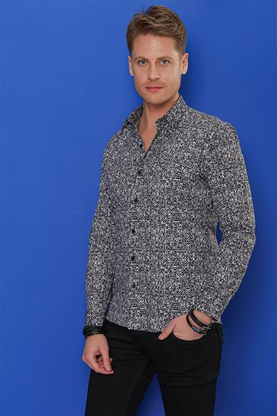 G 1541 Slim Fit Siyah Klasik Gömlek
