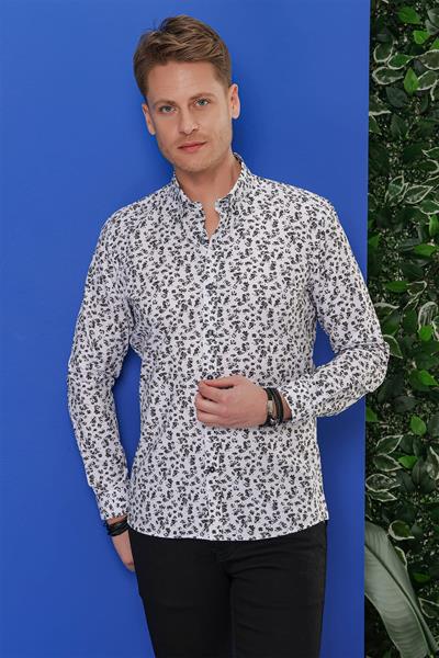 G 1546 Slim Fit Beyaz Klasik Gömlek