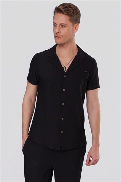 G 1549 Slim Fit Siyah Klasik Gömlek