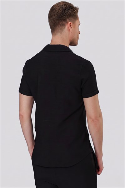 G 1549 Slim Fit Siyah Klasik Gömlek
