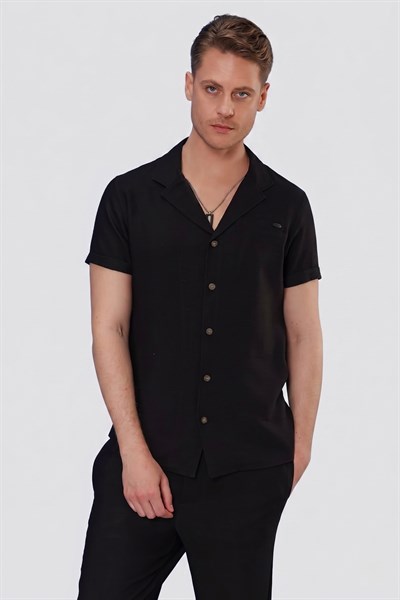 G 1549 Slim Fit Siyah Klasik Gömlek