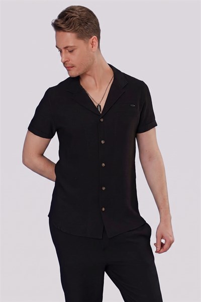 G 1549 Slim Fit Siyah Klasik Gömlek