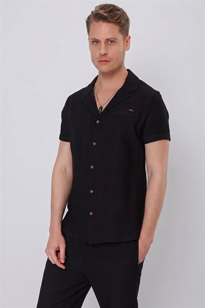 G 1549 Slim Fit Siyah Klasik Gömlek