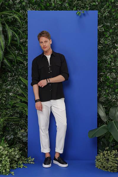 G 1551 Slim Fit Siyah Klasik Gömlek