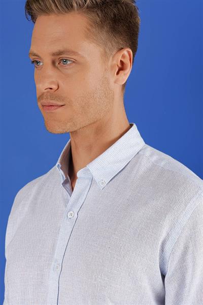 G 1555 Slim Fit Açık Mavi Klasik Gömlek