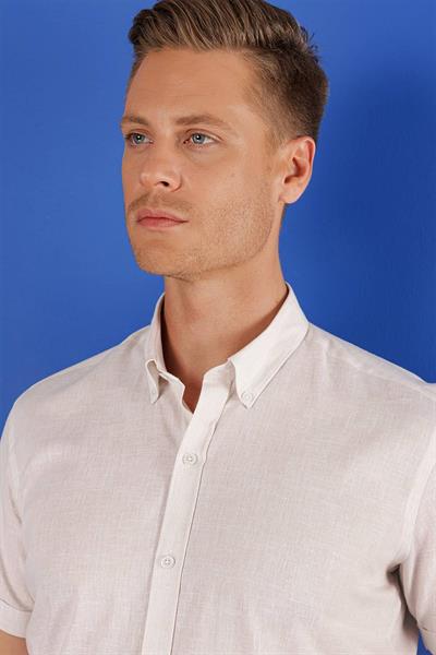 G 1556 Slim Fit Taş Klasik Gömlek