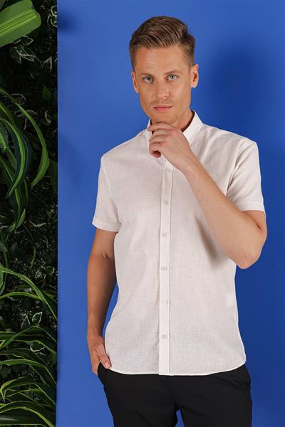 G 1556 Slim Fit Taş Klasik Gömlek