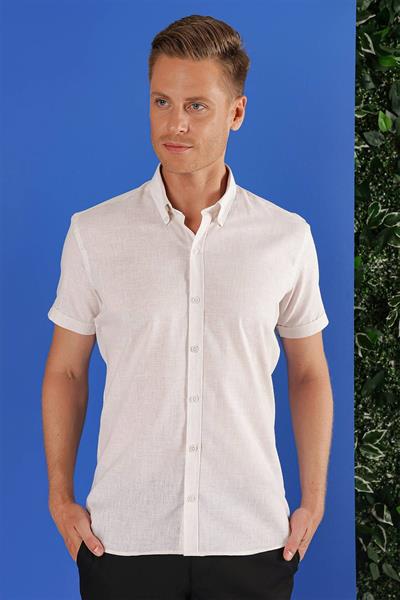 G 1556 Slim Fit Taş Klasik Gömlek