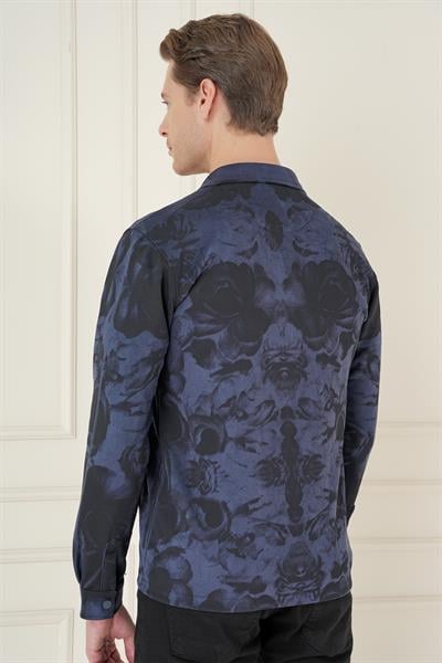 G 1578 Slim Fit Lacivert Klasik Gömlek