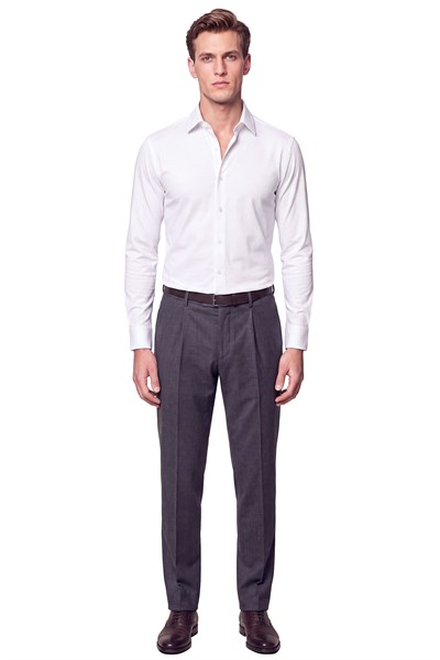 Slim Fit  Pamuklu Beyaz Gömlek G 1607  
