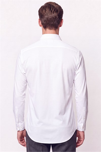 Slim Fit  Pamuklu Beyaz Gömlek G 1607  