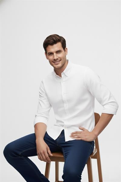 Slim Fit %100 Pamuk Düğmeli Yaka Oxford Beyaz Gömlek GK 2026
