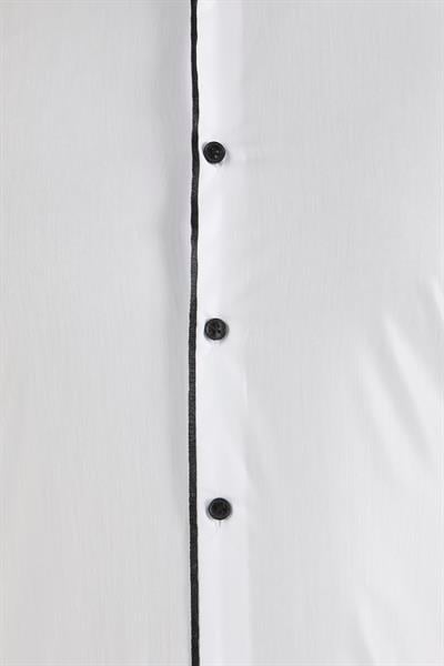 Slim Fit Siyah Biyeli Ata Yaka Beyaz Damatlık Smokin Gömlek Gk 323