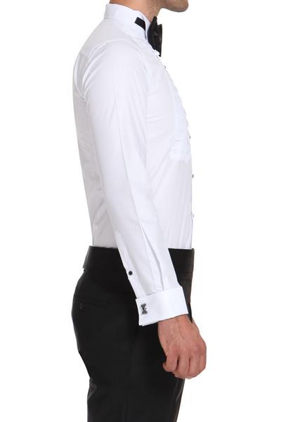 GK 503 Slim Fit Beyaz Klasik Gömlek