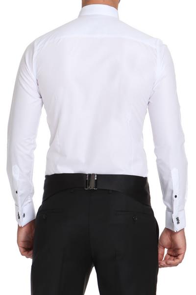 GK 503 Slim Fit Beyaz Klasik Gömlek